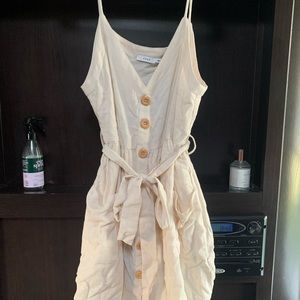 Tan button up dress - never worn